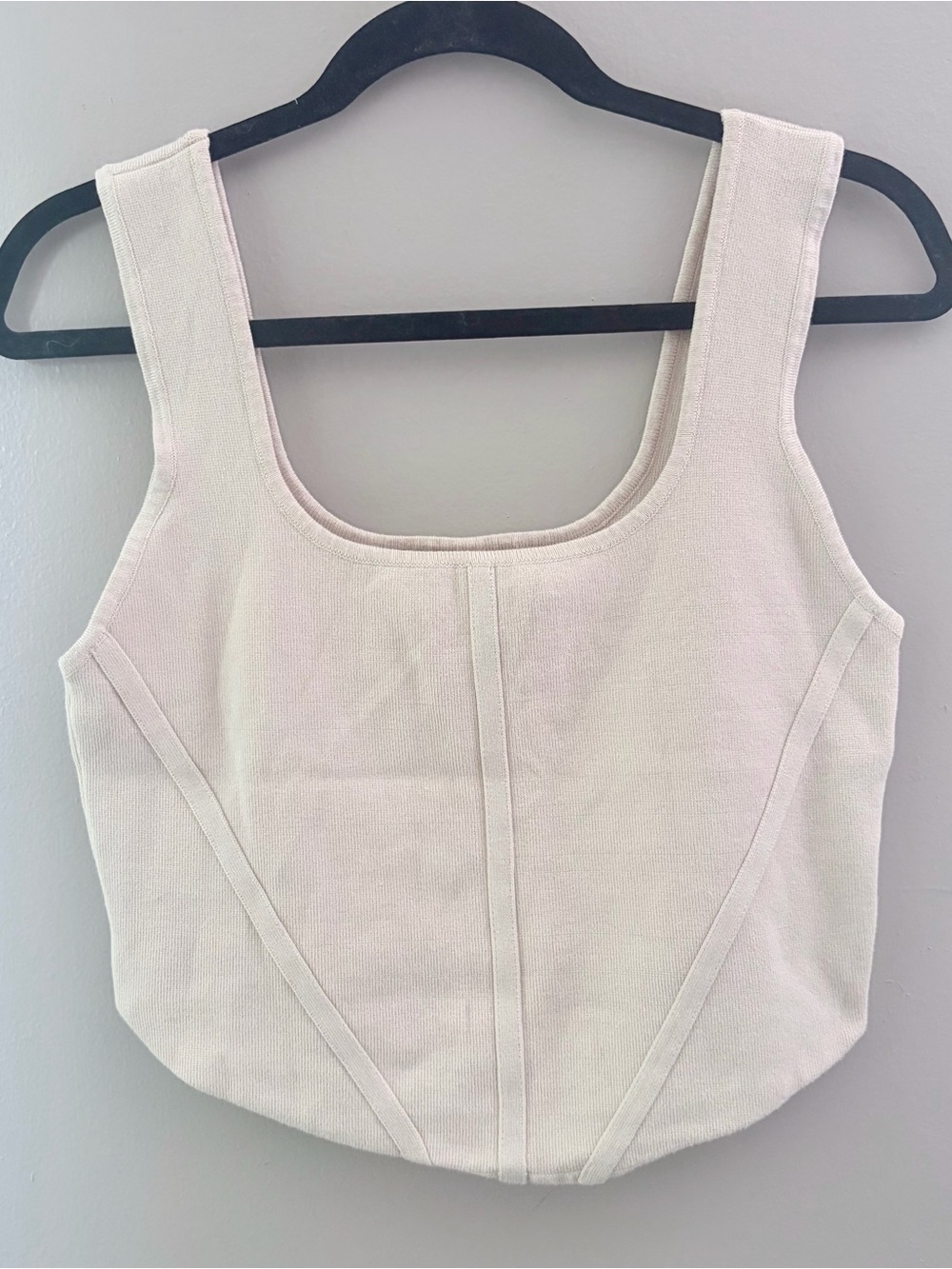 House of Harlow 1960 Cream Square-Neck Tank